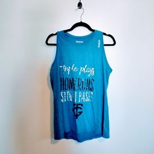 Reebok workout tank top size large baseball themed tank size large